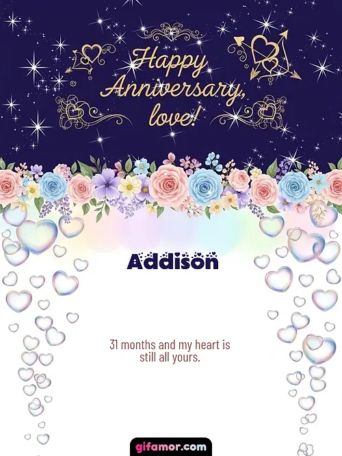 Happy anniversary, love! Addison
