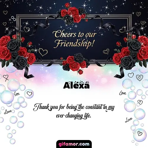 Cheers to our friendship!  V Alexa