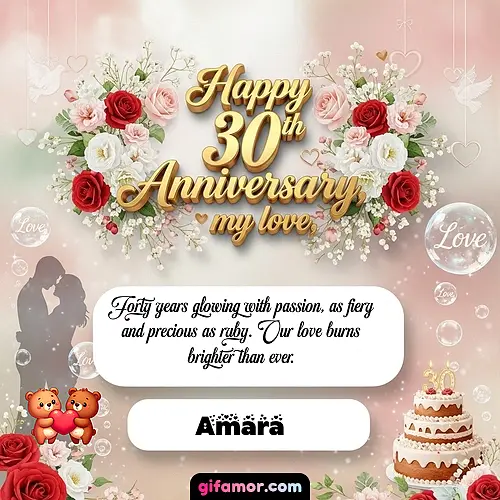Forty years glowing with passion, as fiery and precious as ruby. Our love burns brighter than ever.