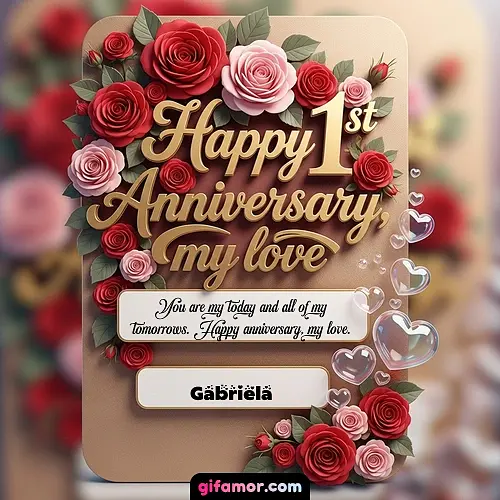 Happy 1st anniversary, my love V Gabriela Gif Download