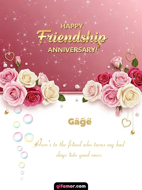 Happy friendship anniversary! Gage