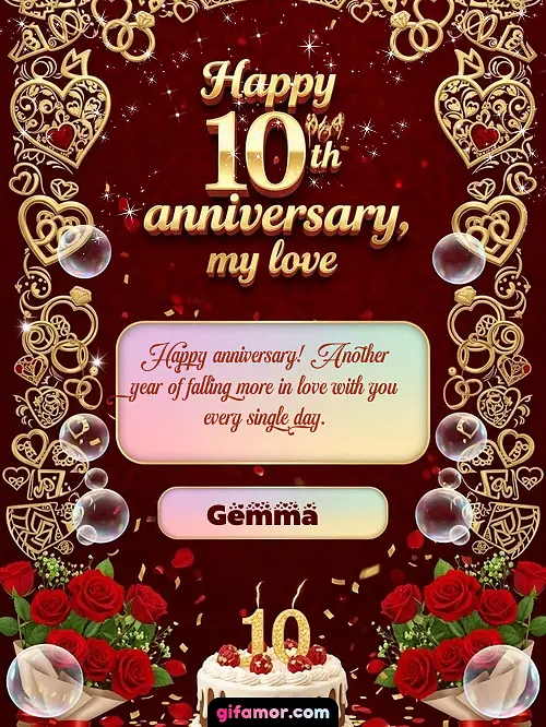 Happy 10th anniversary, my love Gemma
