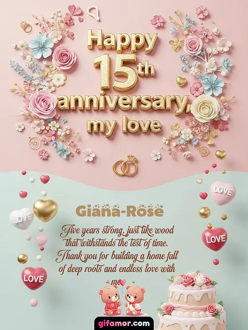 Happy 15th anniversary, my love Giana-Rose