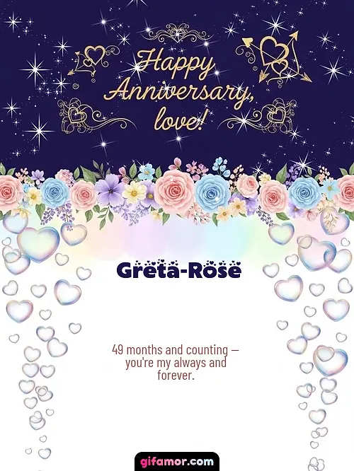 Happy anniversary, love! Greta-Rose
